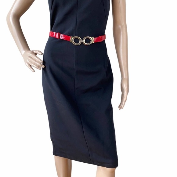New D&G Dolce & Gabbana Black Sleeveless Velvet Trim Sheath Dress IT44/US8 - Picture 3 of 16